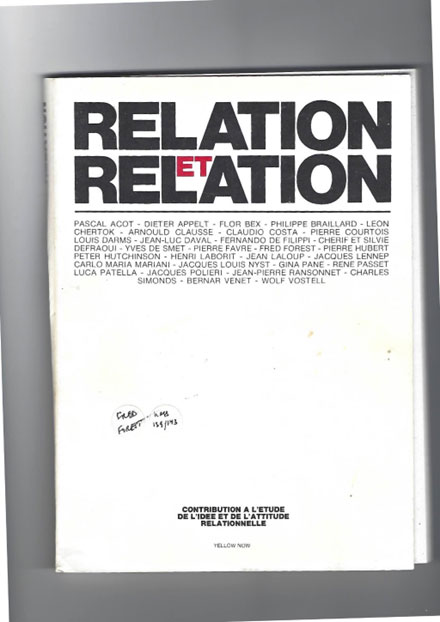 Art sociologique Fred Forest Relation et Relation