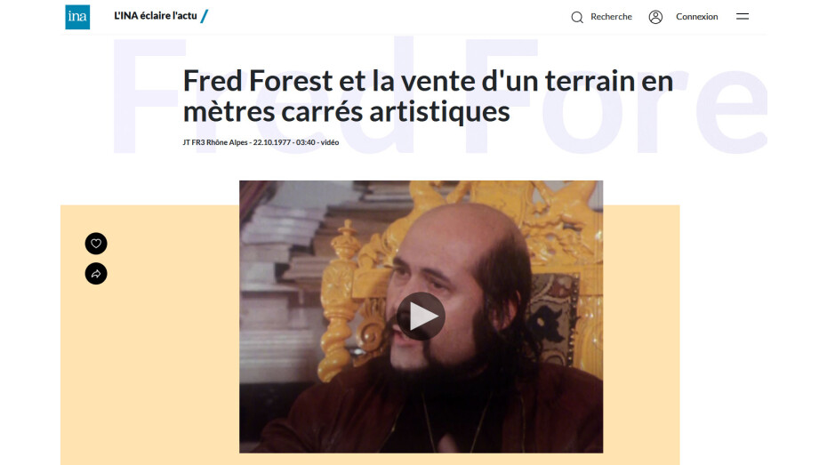 Fred Forest et la vente d'un terrain en mètres carrés artistiques